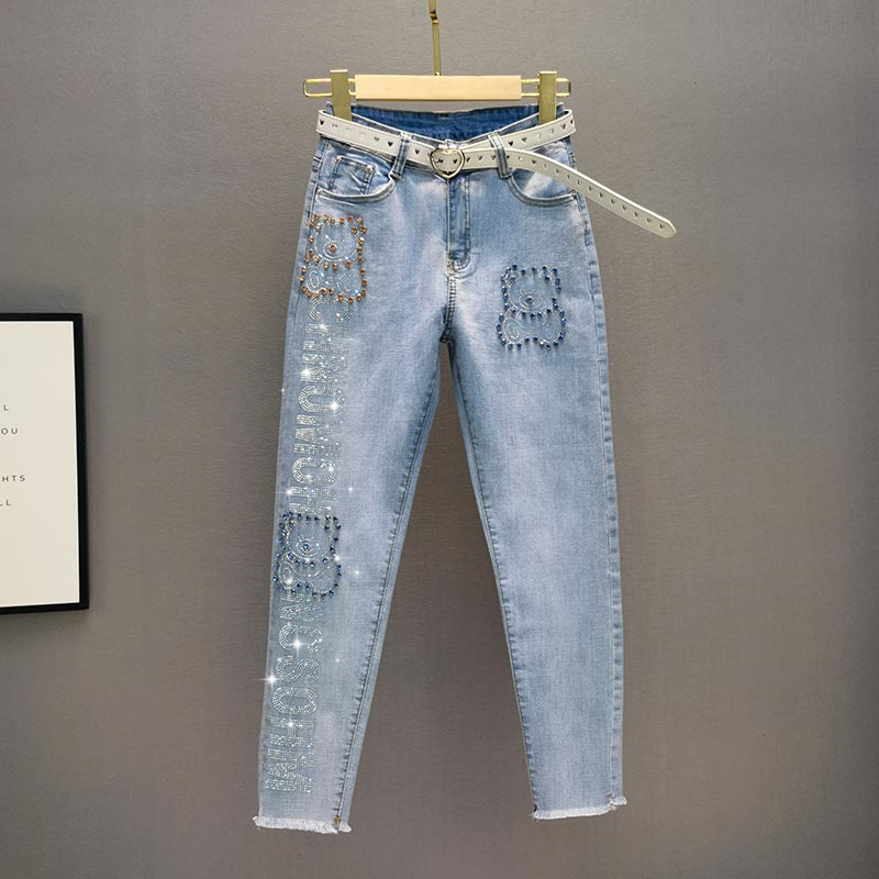 Женские джинсы, весна лето, облегающие, с высокой талией