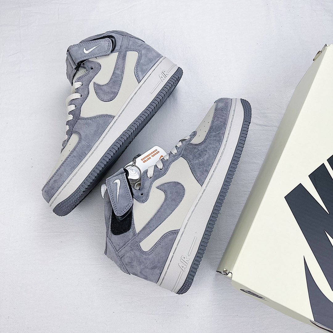 Nike air force 1 grey mid best sale