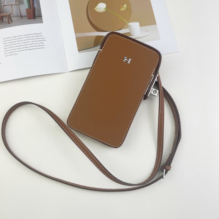 Кожаный чехол для телефона Hermes Hac a Box 17x10 см