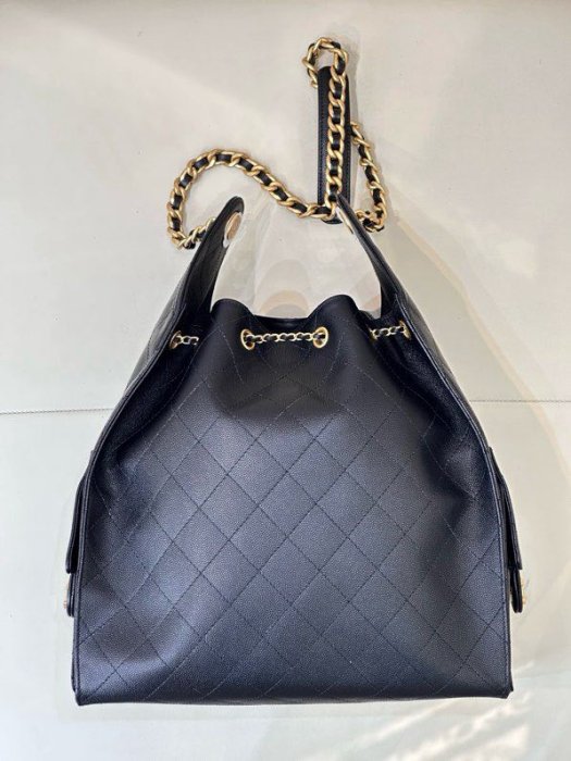 Сумка кожаная черная Chanel 25C 40 см фото 7
