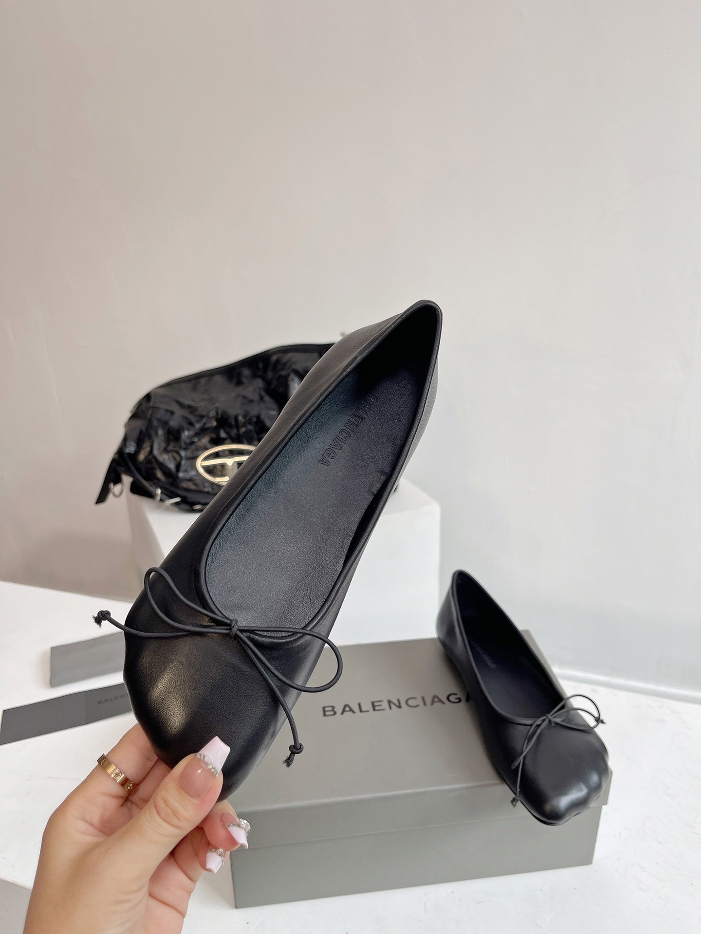 Ballet shoes black leather фото 5