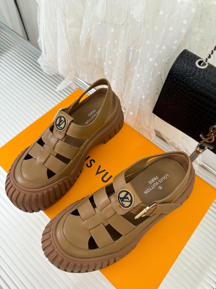 Sandals on platform 5 cm brown фото 5