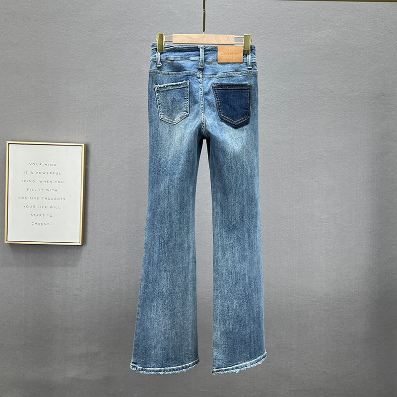 Расклешенные джинсы женские, весенние, эластичные фото 4