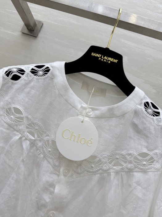 Linen blouse from shortened sleeves фото 2