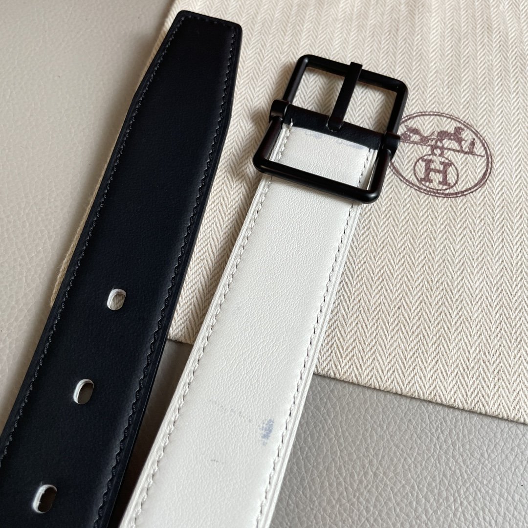Leather belt 3.2 cm фото 7