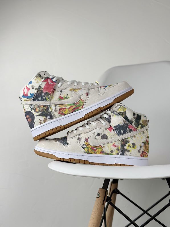 Sneakers Supreme x NK Dunk SB High Rammellzee FD8779-100 фото 2