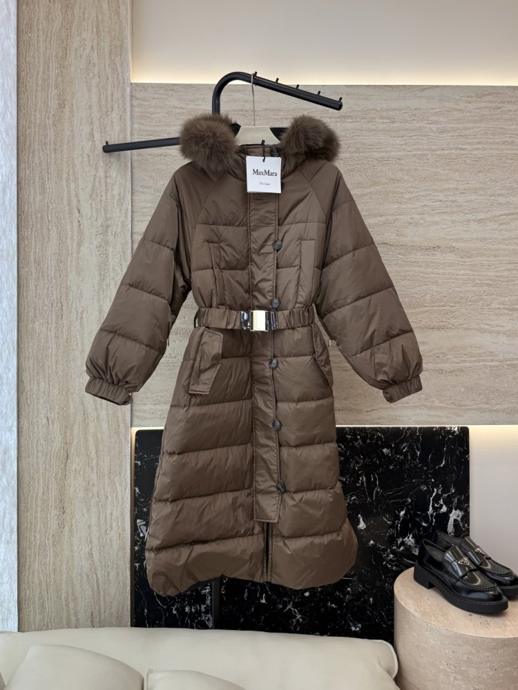 Длинная двусторонняя куртка, воротник из меха лисы