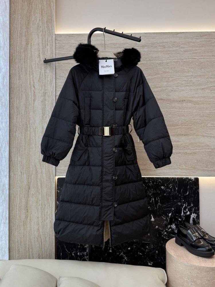 Довга двостороння куртка, комір з хутра лисиці