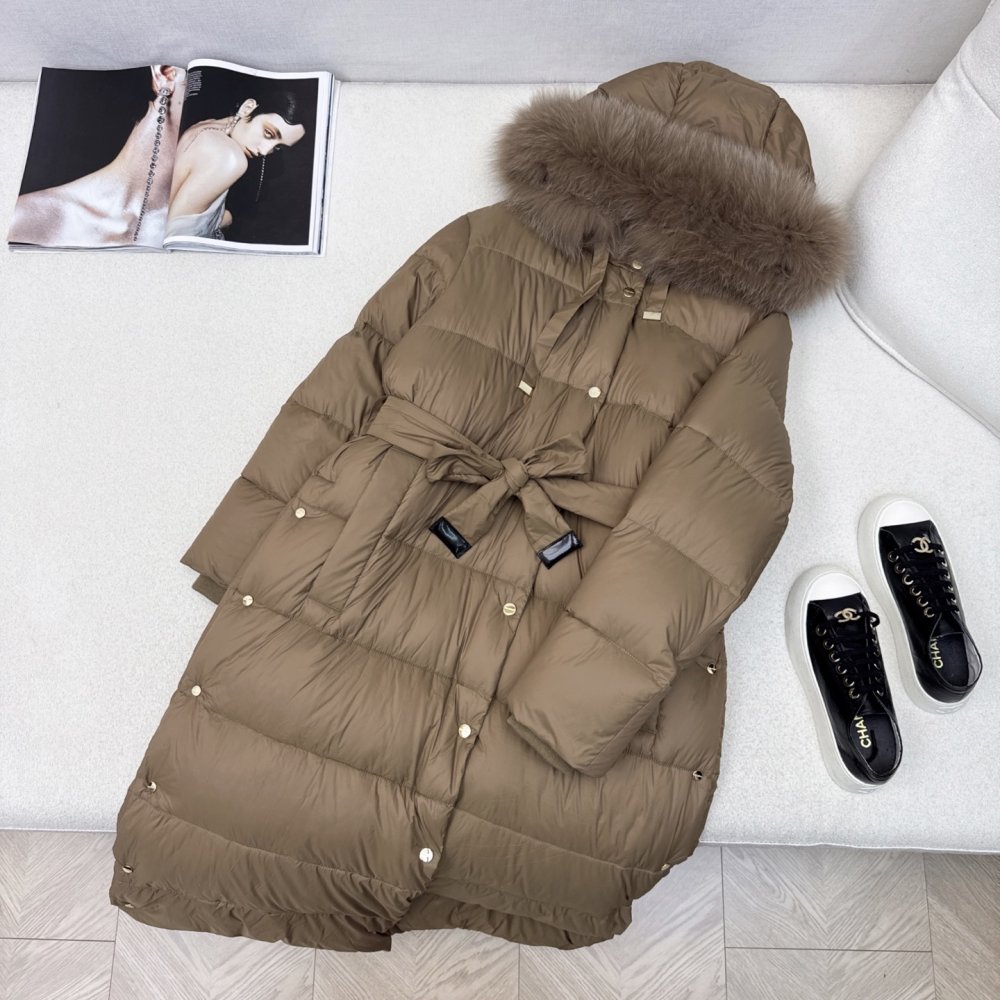 Длинная куртка пуховик женская
