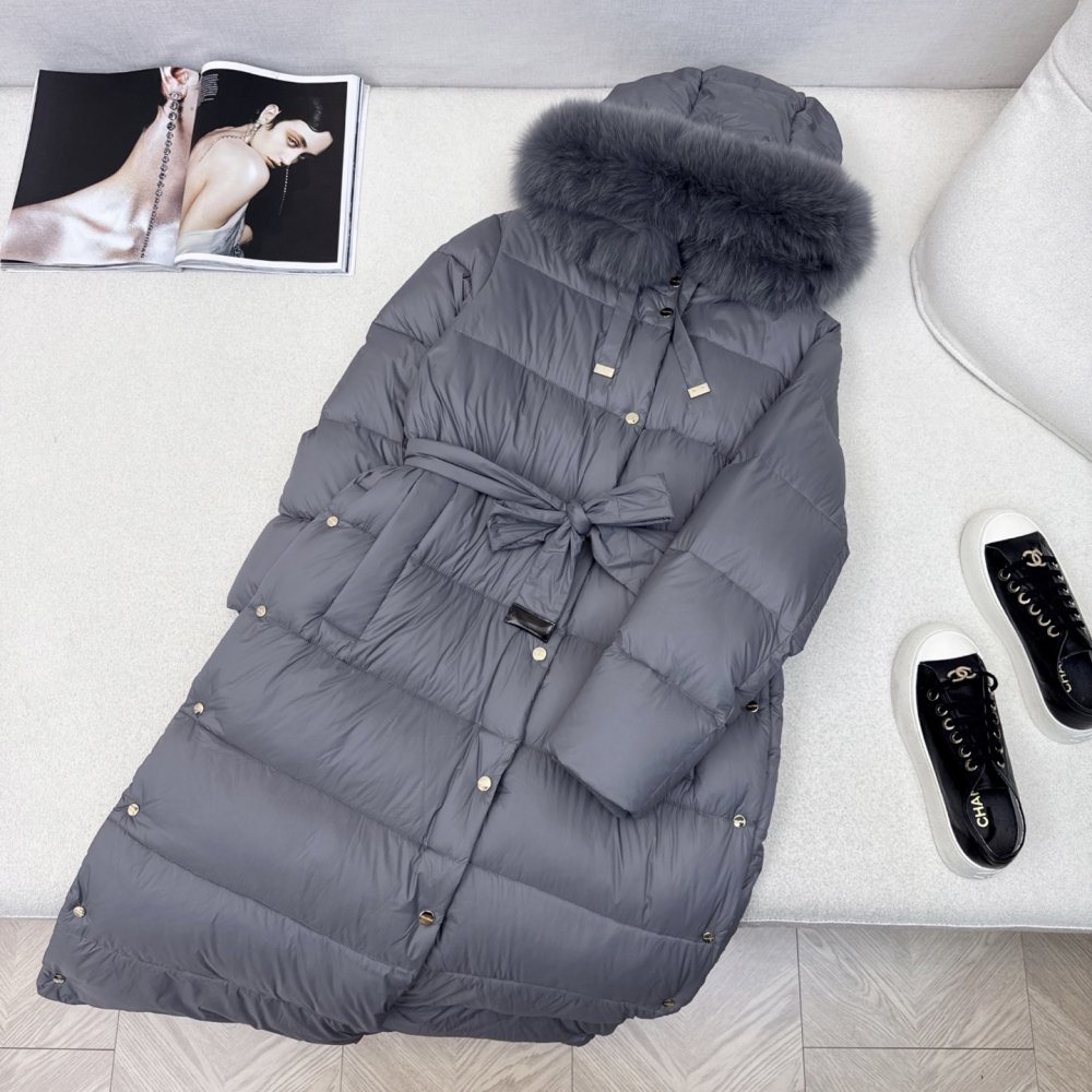 Длинная куртка пуховик женская