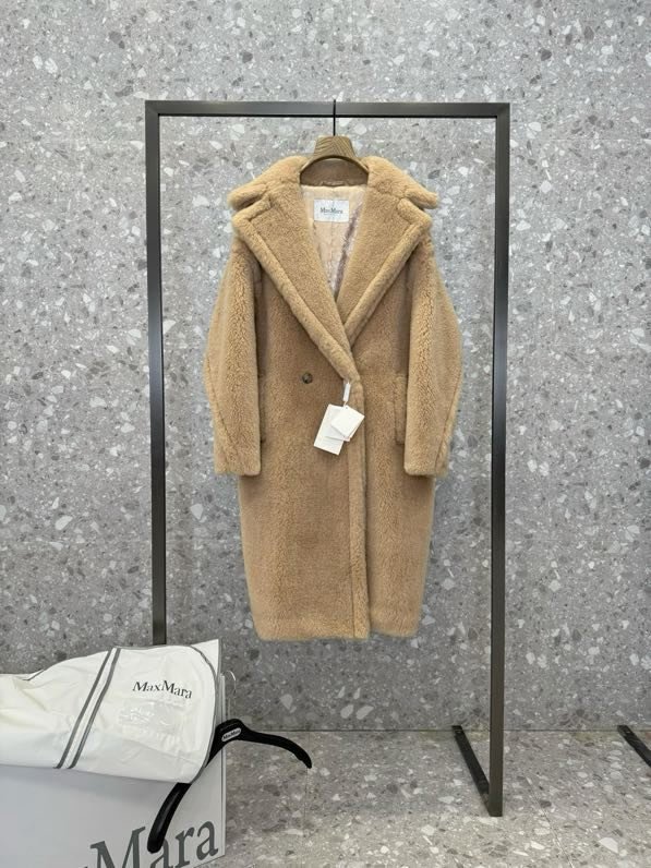 Длинное коричневое пальто Teddy Bear