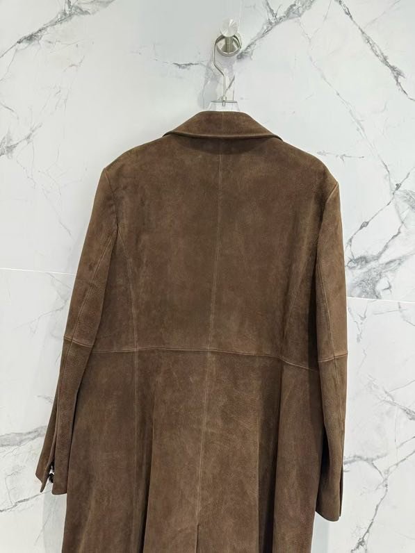 Long leather coat women's фото 3