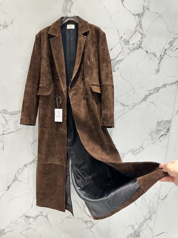 Long leather coat women's фото 4