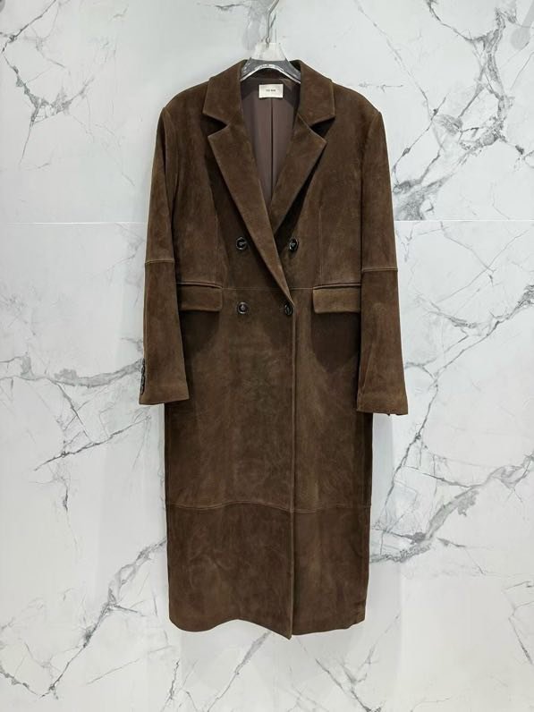 Long leather coat women's фото 5