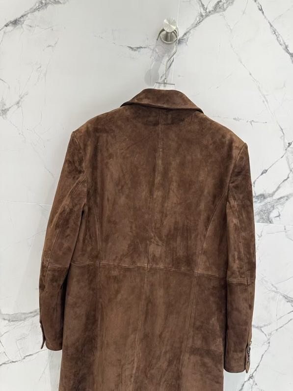 Long leather coat women's фото 6