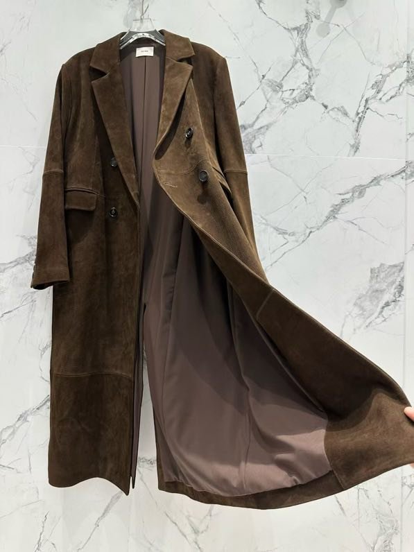 Long leather coat women's фото 7