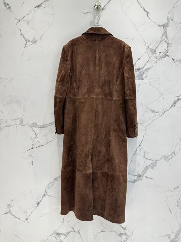 Long leather coat women's фото 7