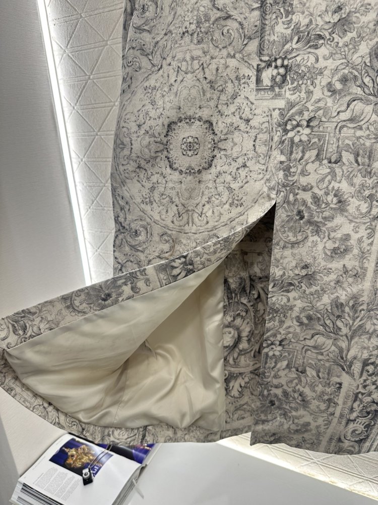 Длинное пальто из джинсовой ткани с принтом фото 8