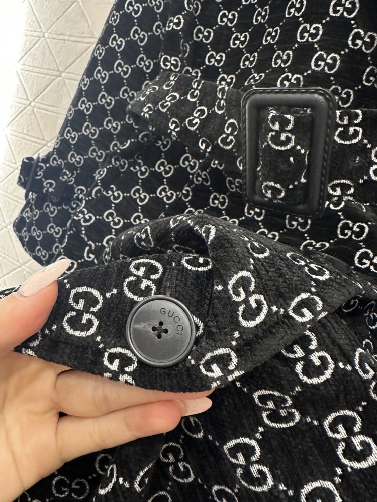 Длинное пальто с жаккардовым воротником фото 6