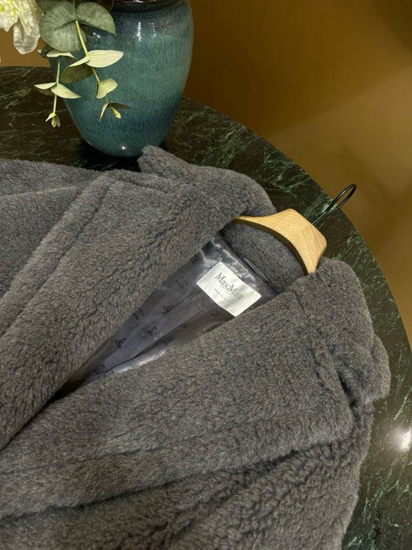 Длинное серое пальто Teddy Bear фото 5