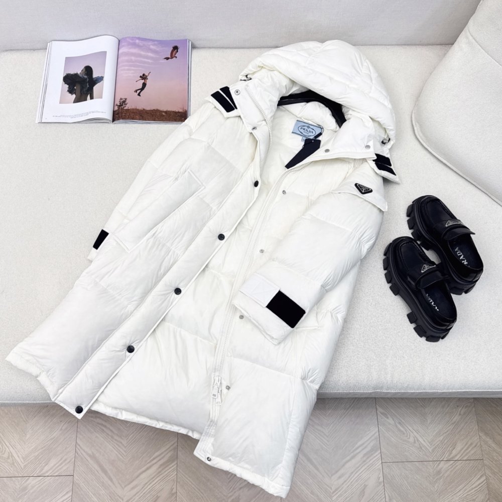 Длинный пуховик с капюшоном женский фото 7