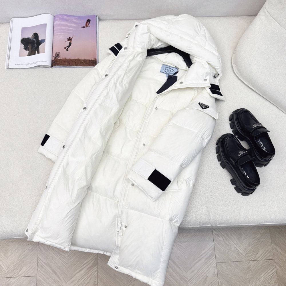 Длинный пуховик с капюшоном женский фото 8