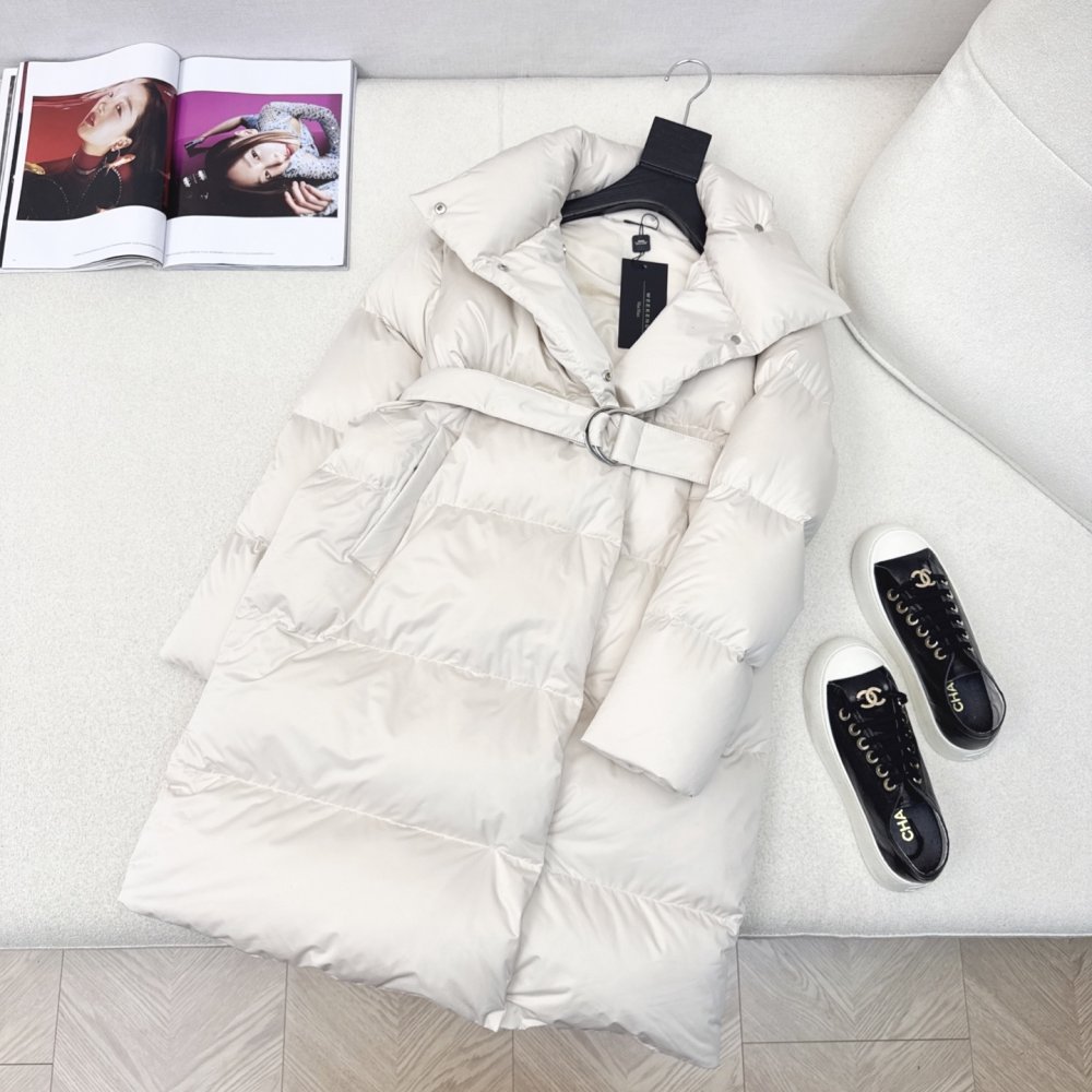 Длинный пуховик с воротником стойкой фото 2