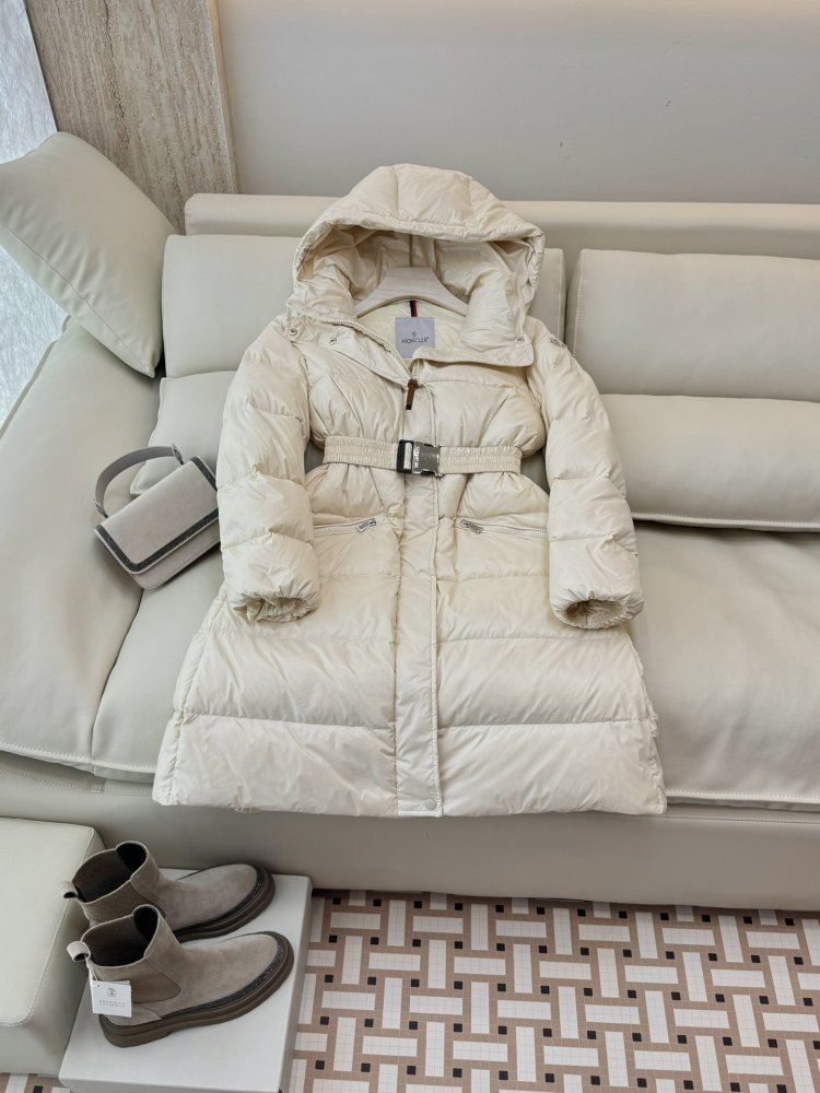 Длинный пуховик с воротником-стойкой фото 3