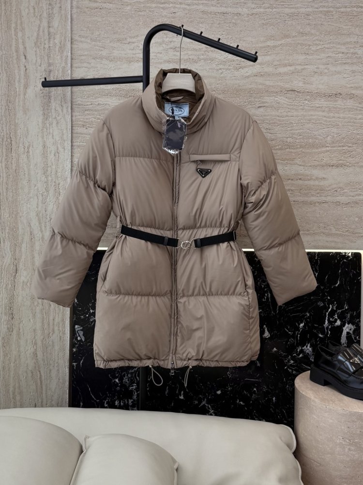 Длинный пуховик женский