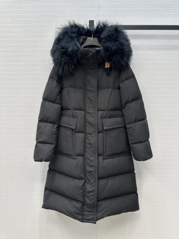 Длинный пуховик женский