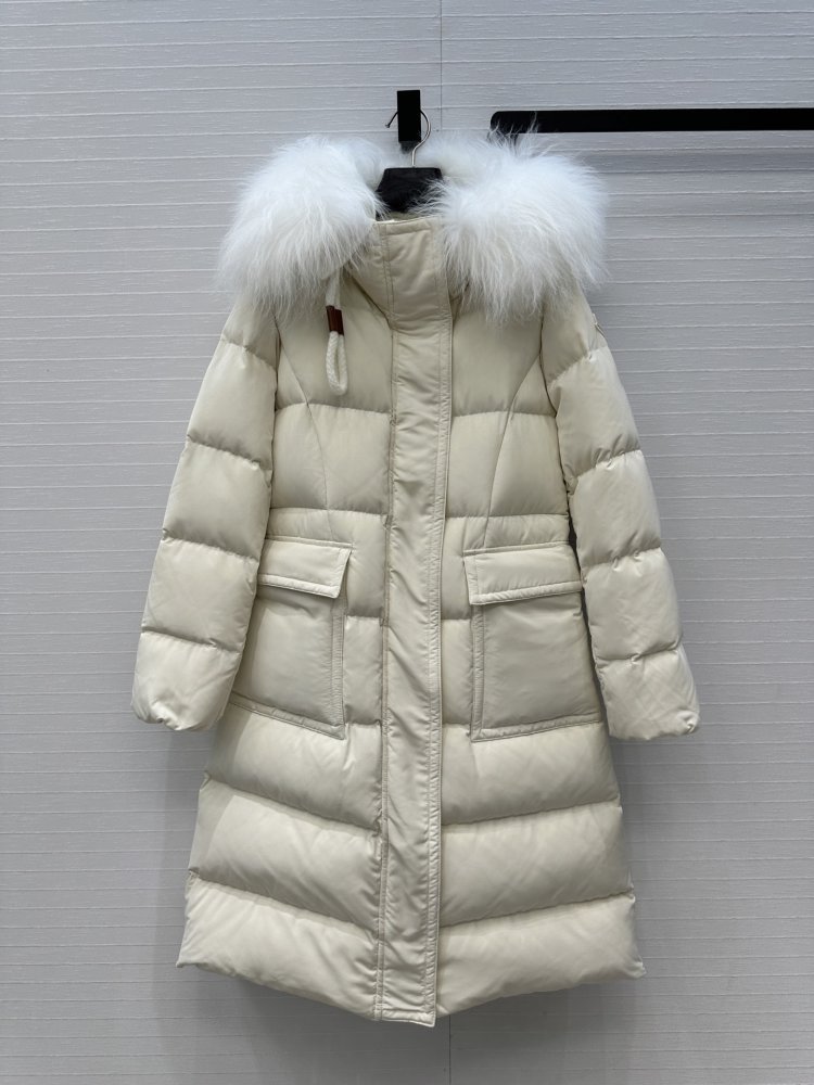 Длинный пуховик женский