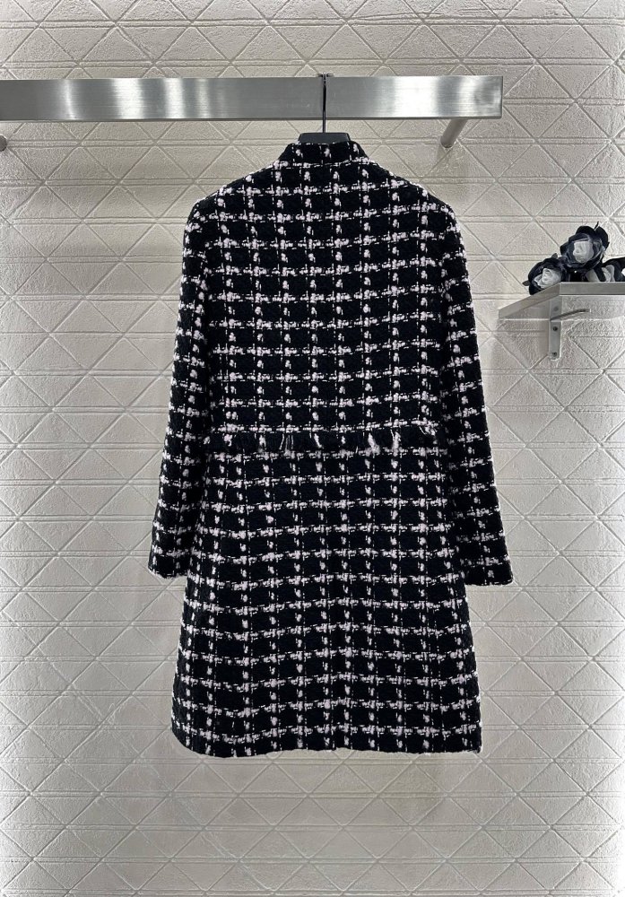 Довгий вовняний твід жіночий фото 2