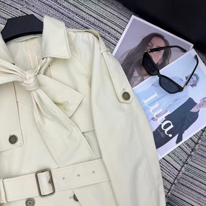 Довгий тренч з лацканами фото 7