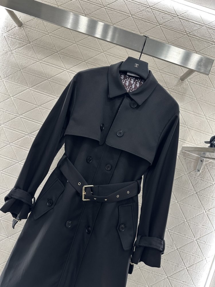 Довгий тренчкот з поясом і вилогами фото 3