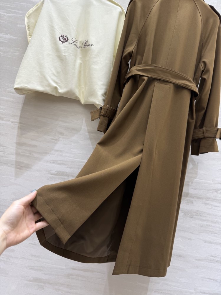 Длинный тренчкот с завязками на талии и лацканами фото 7