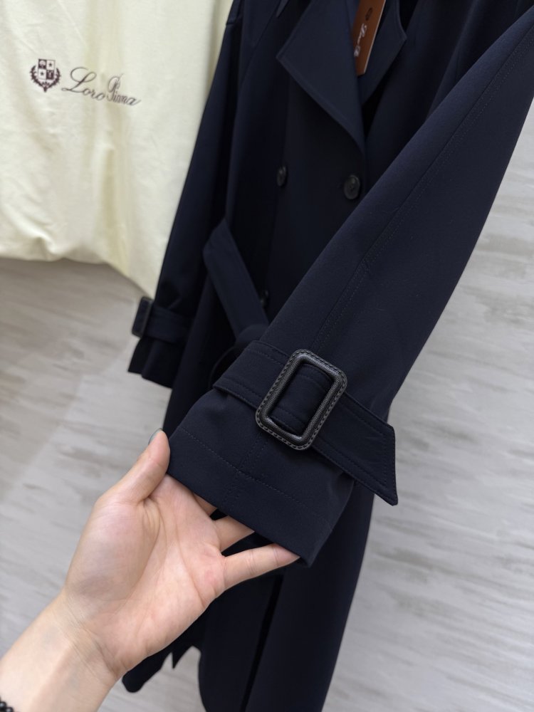 Длинный тренчкот с завязками на талии и лацканами фото 7