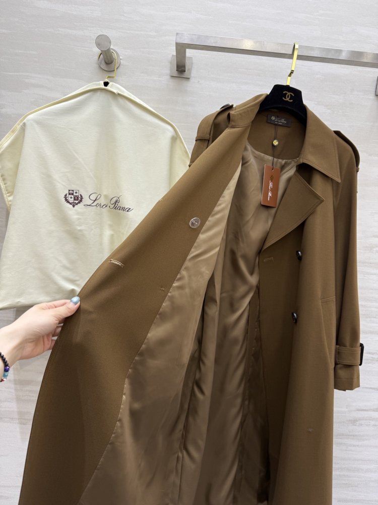 Длинный тренчкот с завязками на талии и лацканами фото 8