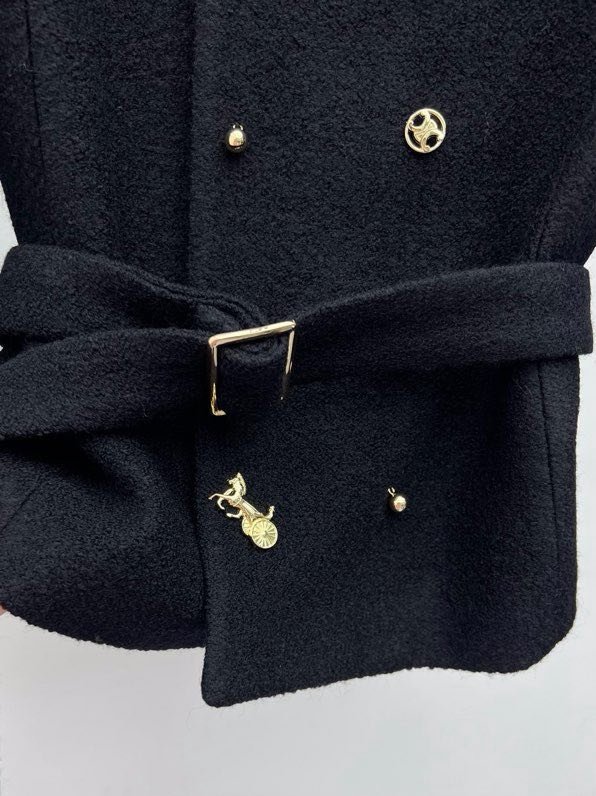 Двубортное шерстяное пальто фото 3