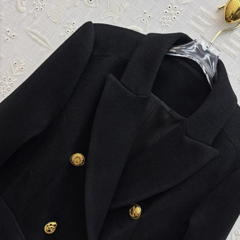 Двубортное вовняне пальто фото 3