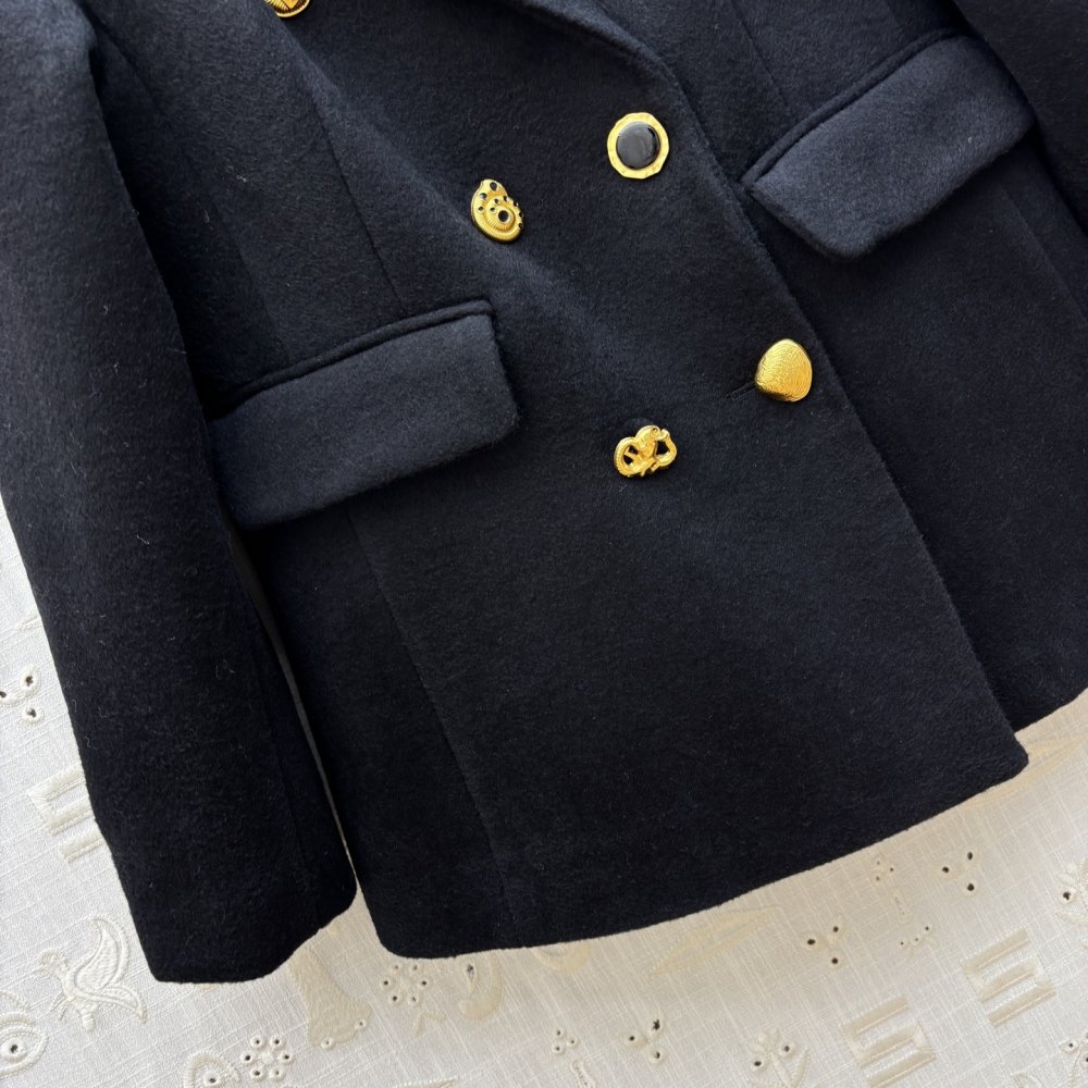 Двубортное вовняне пальто фото 6