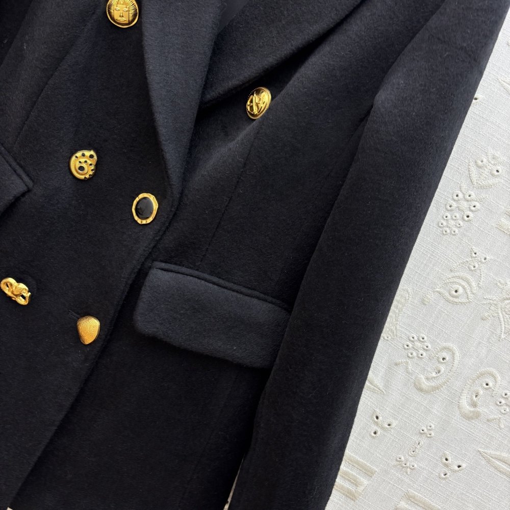 Двубортное вовняне пальто фото 8