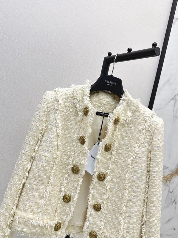 Двубортное твидовое пальто фото 2