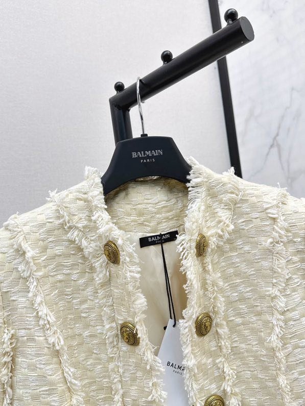 Двубортное твидовое пальто фото 7