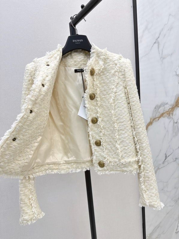 Двубортное твидовое пальто фото 9