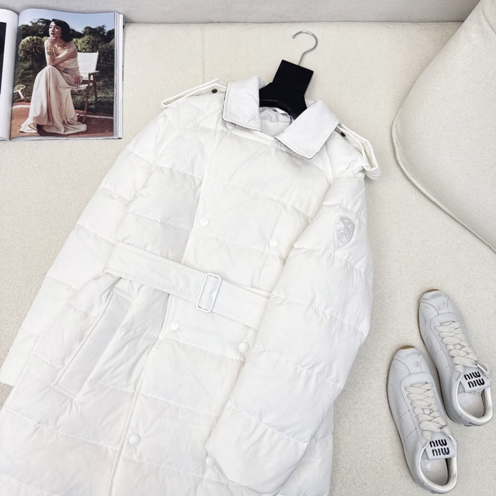 Двубортный длинный пуховик женский фото 2