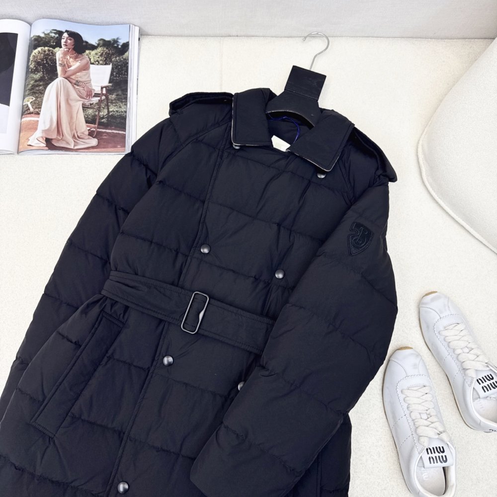 Двубортный длинный пуховик женский фото 2