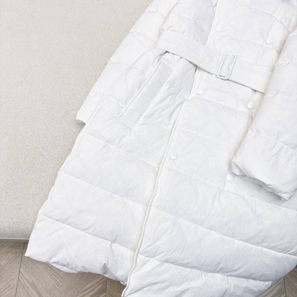 Двубортный длинный пуховик женский фото 4