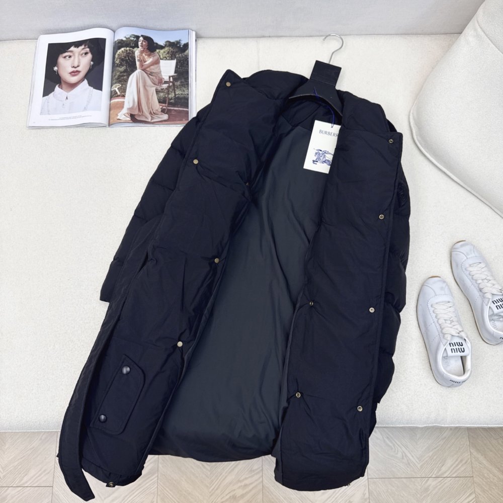 Двубортный длинный пуховик женский фото 8