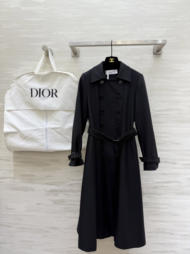 Двубортный длинный тренч