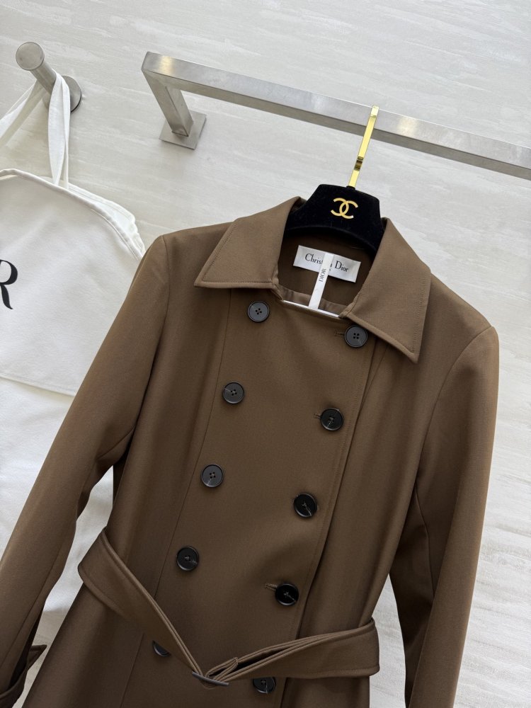 Двубортный длинный тренч фото 3